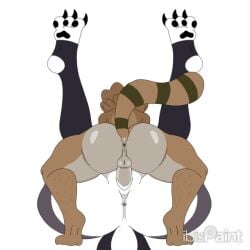 animated anthro anus ass balls big_butt canid canine canis cartoon_network clothing crossover duo feet female genitals hellaverse helluva_boss legwear loona_(helluva_boss) male male/female mammal penetration penile penile_penetration penis penis_in_vagina procyonid raccoon regular_show rigby_(regular_show) sex simple_background small_balls small_butt tail vaginal_penetration white_background wolf