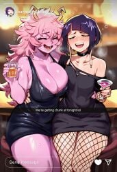 2026 2girls adult adult_female adult_mina ai ai_art ai_generated alcohol alcoholic_drink arm_around_waist ashido_mina bar bar_(place) bar_background bar_counter bar_stool bare_arms bare_legs bare_midriff bare_shoulders bare_thighs barely_clothed barely_contained barely_contained_breasts beautiful beautiful_body beauty belly belly_button big_breasts big_thighs black_clothing black_dress black_hair blurry_background boku_no_hero_academia boku_no_hero_academia_(finale) breast_squeeze breasts breasts_against_breasts breasts_focus breath breath_cloud breathing breathing_heavily busty busty_female choker cleavage cleavage_cutout cleavage_dress cleavage_focus cleavage_window clothed clothed_female clothes clothing curvaceous curvaceous_body curvaceous_female curvaceous_figure curves curvy curvy_body curvy_female curvy_figure curvy_hips drunk drunk_blush drunk_bubble drunk_female duo duo_female duo_focus english_text eyebrows eyelashes eyes_closed female female_focus female_only fishnet_legwear fishnet_pantyhose fishnet_stockings fishnet_thighhighs fishnets flat_chest flat_chested flat_chested_female friendly friends friendship from_front genlation glossy glossy_body glossy_skin hand_on_hip hand_on_waist hip_grab hips hips_wider_than_shoulders holding holding_cup holding_object horn horns hot hourglass_figure hug huge_breasts huge_thighs instagram instagram_story instagram_ui instagram_username jiro_kyoka jirou_kyouka kyoka_jiro large_breasts large_thighs legs legs_together light-skinned_female light_skin long_ears long_hair mature mature_body mature_female mature_figure mina_ashido mina_ashido_time-skip minidress miniskirt my_hero_academia my_hero_academia_(finale) narrow_waist navel navel_visible_through_clothes necklace off_shoulder off_shoulder_dress oiled oiled_body oiled_skin one-piece_dress one_piece_dress one_shoulder_exposed open_mouth phone phone_screen pink_hair pink_skin pink_skinned_female pressing_breast_on_partner pressing_breasts pushing_breasts_together sexy sexy_body shiny_body shiny_breasts shiny_clothes shiny_hair shiny_skin short_hair sitting sitting_on_chair sleeveless sleeveless_dress slender slender_body slender_legs slender_waist slim slim_female slim_girl slim_waist small_breasts smile smiley_face smiling snapchat social_media steam steaming steaming_body steamy steamy_breath sweat sweatdrop sweaty sweaty_body text thick thick_hips thick_legs thick_thighs thighhighs thighs tight_clothes tight_clothing tight_dress tights torn_clothes torn_clothing torn_dress torn_topwear tummy uncensored unusual_skin_color viewed_from_front visible_breath voluptuous voluptuous_body voluptuous_female waist wavy_hair wide_hipped_female wide_hips wide_thighs woman woman_focus