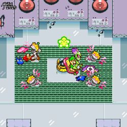 animated beanstar cackletta evil foursome gif luigi mario mario_(series) mario_and_luigi:_superstar_saga mario_and_luigi_(series) mayin peach_bot pixel_art tied_up