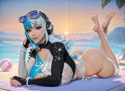 ai_generated asian asian_female ass big_ass feet feet_up female luna_snow luna_snow_(cool_summer) luna_snow_(marvel_rivals) marvel marvel_rivals solo the_pose