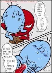 2boys blushing cartoony cuntboy cuntboy_on_male embarrassed english_text gay gay_sex hi_res mr._men mr._men_and_little_miss mr._men_and_little_misses mr._noisy mr._quiet penetration penis_in_pussy pussy tagme text_bubble the_mr._men_show yaoi