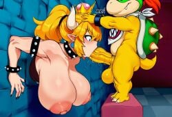 1boy 1girls ai_generated alternate_species anthro anthro_penetrating areola balls big_breasts big_penis blonde_hair blue_eyes blush bodily_fluids bowser_jr. bowsette bowsette_meme breasts claws clothing collar crown duo erection father_and_son fellatio female female_bowser female_on_anthro female_penetrated forced forced_oral furry furry_male genderswap_(mtf) genitals hair hand_on_head hanging_breasts hi_res horned_humanoid horns huge_breasts humanoid humanoid_female humanoid_on_anthro humanoid_penetrated humanoid_pointy_ears humanoidized interspecies jewelry koopa larger_female male male/female male_on_humanoid male_penetrating male_penetrating_female mammal mario_(series) mario_bros mtf_crossgender nintendo nipples nude oral oral_penetration penetration penile penis reptile rule_63 saliva scalie sex shell size_difference smaller_male spiked_bracelet spiked_collar spikes super_crown text vein veiny_penis xclipse