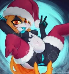 2026 5_fingers absurd_res anus areola artist_name belly black_body black_skin blue_anus blue_areola blue_nipples blue_tongue blue_vulva blush bodily_fluids breasts christmas christmas_clothing christmas_headwear clitoral_hood clitoris clothing eyebrows fangs female female_humanoid fingers floating genitals gesture hair hand_behind_head hand_gesture hat headgear headwear hi_res holidays humanoid humanoid_genitalia humanoid_hands humanoid_pointy_ears humanoid_vulva imp legwear long_hair looking_at_viewer midna mostly_nude mostly_nude_female mostly_nude_humanoid multicolored_body multicolored_clothing multicolored_legwear multicolored_skin multicolored_thigh_highs navel nintendo nipples not_furry orange_eyes orange_hair pointy_ears prehensile_hair pupils purplealacran red_clothing red_eyes red_hat red_headwear red_legwear red_thigh_highs santa_hat small_breasts solo spread_legs spreading sweat sweaty_belly sweaty_breasts sweaty_face sweaty_genitalia sweaty_vulva teeth text the_legend_of_zelda thigh_highs toe_outline tongue tongue_out twili twilight_princess two_tone_body two_tone_clothing two_tone_hat two_tone_legwear two_tone_skin two_tone_thigh_highs v_sign vulva white_body white_clothing white_hat white_headwear white_legwear white_skin white_thigh_highs yellow_sclera