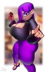 1girls 2:3 3d ass bouncing_breasts cleavage duolingo earrings english_text fat_ass female female_only gigantic_breasts goth_girl hair_over_one_eye high_heels huge_ass huge_breasts leggings lily_(duolingo) long_hair longer_than_10_seconds mp4 navel nude pointing_at_viewer purple_hair shorter_than_30_seconds signature smartphone thick_ass thick_thighs tight_clothing tight_pants vertical_video video yoku_(artist)