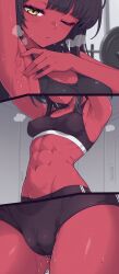 1girls 3_panel_comic 3koma adult adult_female after_workout ai_generated armpit_crease armpit_fetish armpit_focus armpits aroused athletic athletic_female bangs belly bellybutton black_hair black_hair_female blush blushing_at_viewer blushing_female breath breath_cloud cameltoe chest_focus clavicle clothed clothed_female covered_nipples crotch_focus dark_hair demon demon_girl dripping dripping_pussy ecchi edited_ai eyebrows eyebrows_visible_through_hair eyelashes eyeliner face_focus female female_only genital_fluids gym half_closed_eyes hard_nipples heavy_breathing indoors labia long_hair long_hair_female looking_at_viewer midriff multiple_views muscles muscular muscular_female navel nipples_visible_through_clothing nonhuman one_eye_closed original pastalord pelvic_bone presenting_armpit pussy_focus pussy_juice pussy_juice_drip red_skin red_skinned_female revealing_clothes seductive seductive_look shiny_skin shorts six_pack skimpy skimpy_clothes small_breasts small_nose solo solo_female sports_bra spreading_armpit stable_diffusion steamy_armpits steamy_body steamy_breath stretching sweat_on_face sweatdrop sweaty sweaty_armpits thick_thighs thighs tight_clothing tight_shorts tummy wet wet_pussy wet_thighs working_out yellow_eyes