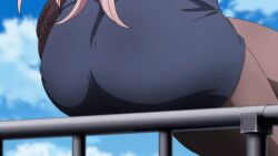 1girls ass clothing high-rise_invasion kusakabe_yayoi pink_hair screencap tenkuu_shinpan thighs yayoi_kusakabe