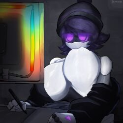 big_breasts epokguyz female female_only glitch_productions hyper_breasts murder_drones self_breast_sucking solo_female sucking_breast sucking_breasts_meme tagme tagme_(artist) uzi_(murder_drones)