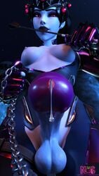 1futa 3d alternate_costume areolae ballsack big_penis black_sclera blender blue_skin breasts chain cock_pointing_towards_viewer cum dickgirl domination erection futa_only futanari large_penis leash leashed_pov looking_at_viewer magenta_eyes neonsin nipples no_pubes overwatch penis penis_towards_viewer pink_eyes precum precum_drip rugged_balls solo spider_widowmaker taker_pov twitter_username url whip widowmaker