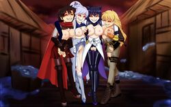 blake_belladonna boots breasts evil_grin faunus female grimm_(rwby) grin human nipples pale_skin possessed pussy ruby_rose rwby smile team_rwby weiss_schnee yang_xiao_long