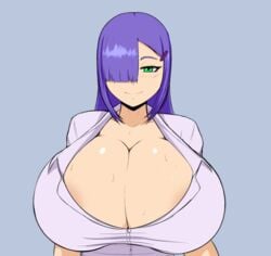 1futa breasts cleavage fibilis futa_only futanari huge_breasts intersex kera_(fibilis) looking_at_viewer solo solo_futa