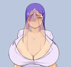 1futa autopaizuri between_breasts big_breasts big_penis blue_background blue_hair breasts cant_see_the_haters cleavage dark_blue_hair erection fibilis futa_only futanari hair_over_one_eye handsfree_paizuri huge_breasts huge_cock hyper_penis kera_(fibilis) large_penis leaking masturbation paizuri penis penis_between_breasts penis_covering_eyes precum see-through smile smirk solo solo_futa wide_penis x-ray