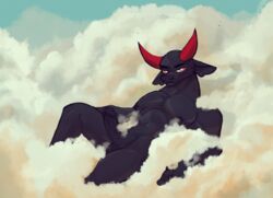 anthro big_penis bovid bovine cattle cloud cloudscape genitals hi_res horn humanoid_genitalia humanoid_penis male male_only mammal muscular penis sky solo sunnyhoneybone