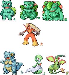 16-bit 7girls anthro anthrofied blaziken breasts bulbasaur chubby crossman digital_media_(artwork) dragon fairy female feral flygon gardevoir hi_res ivysaur nidoqueen nintendo no_nipples nude overweight overweight_female partial_nudity pixel_art pokemon pokemon_(species) pokemon_rgby pokemon_rse scalie tail thick_thighs venusaur video_games white_background wide_hips wings