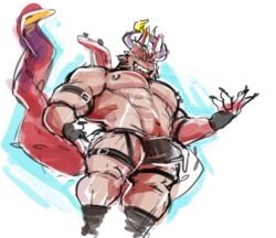 abs anthro armor beribeardraw bodily_fluids clothing cthugha_(tokyo_afterschool_summoners) cum cum_through_clothing dragon erection genital_fluids male male_only muscular muscular_male nipple_piercing nipples pecs piercing solo tenting tokyo_afterschool_summoners unconvincing_armor video_games wet wet_clothing