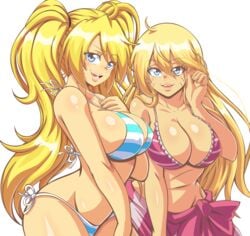 2girls big_ass big_breasts bikini bimbo blonde_hair blue_eyes boruko boruto:_naruto_next_generations canon_genderswap father father_and_son genderswap_(mtf) huge_breasts lewdamone mother_and_daughter naruko naruto rule_63 sexy_no_jutsu shounen_jump son swimsuit twintails uzumaki_boruto uzumaki_naruto