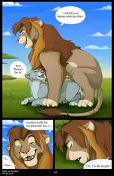 blush comic disney duo english_text fan_character felid female feral genitals hi_res kooskia_(artist) lion luca male mammal pantherine penetration penis sapient_animal sapient_feral sentient_animal sentient_feral sex straight text the_lion_king vaginal_penetration