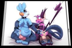 ace_(x1gameguy2007) anal anus bent_leg blush forced forced_exposure forced_spreading kneeling lapatte male male/male non-human non-human_only outfit_meme paws paws_in_socks presenting presenting_anus showing_leg suprise unusual_anatomy unusual_genitalia