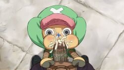 blue_nose blush bodily_fluids cum cum_in_mouth cum_inside cum_on_face deer dulone duo erection fellatio femboy fur genital_fluids genitals hi_res humanoid male male/male mammal one_piece oral penile penis sex tony_tony_chopper