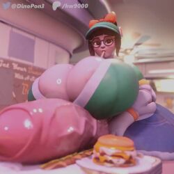1futa 3d 3d_animation ass between_breasts blizzard_entertainment breasts brown_eyes brown_hair cleavage dinopony drink futa_focus futa_only futanari glasses hips honeydew_mei hyper hyper_ass hyper_breasts hyper_penis large_ass large_breasts large_penis mei_(overwatch) overwatch penis sound swaying_breasts swaying_hips tagme thick_thighs thighs veiny_penis video wide_hips
