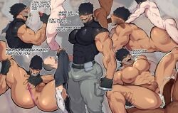 after_anal after_sex anal ass bara beard beard_stubble blowjob butt cum cum_in_ass cum_in_mouth cum_inside cum_on_face cumshot dilf english english_text erection facial_hair gay handjob interracial interracial_yaoi iwao_oguro knuckleduster_(my_hero_academia) leaking_cum long_penis male male/male male/male/male male_only male_penetrated male_penetrating_male mask masked masked_male muscles muscular muscular_male muto20002 my_hero_academia older_male older_male_and_younger_male oral power_bottom stubble thong thong_aside threesome twink twink_top twink_topping_daddy vigilante:_my_hero_academia_illegals yaoi
