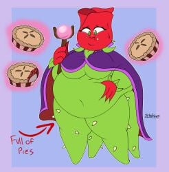 1girls anthro anthrofied ass belly belly_bulge breasts eating fat female female_pred flora_fauna inflation jeledraws obese plant plant_girl plant_humanoid plantie plants_vs._zombies plants_vs_zombies popcap_games pred pussy rose_(pvz) weight_gain