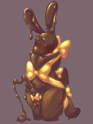 absurd_res anatomically_correct anatomically_correct_genitalia anatomically_correct_penis animal_genitalia animal_penis animate_inanimate anthro blush bodily_fluids bondage bondage bound candy chocolate chocolate_bunny dessert dewlap_(anatomy) dot_eyes easter ejaculation food food_creature genital_fluids genitals hi_res holidays lagomorph lagomorph_penis leporid living_candy living_chocolate long_ears looking_down_at_penis looking_pleasured male mammal melting melting_chocolate one_eye_closed penis rabbit ribbon_bondage ribbons short_tail simple_eyes slightly_chubby solo supersponger tail unusual_bodily_fluids unusual_genital_fluids