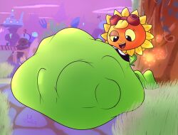 1girls anthro anthrofied ass belly belly_bulge breasts fat female female_pred flora_fauna hatty_ya_ku inflation obese plant plant_girl plant_humanoid plantie plants_vs._zombies plants_vs_zombies popcap_games pred pussy solar_flare_(pvz) sunflower_(pvz) vore vore_belly weight_gain
