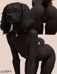 1girls ai_generated anus ass black_fur completely_nude female flat_chest furry hentai multiple_views nipples original_character petite purple_eyes pussy skinny small_breasts srodskiy tagme vulgar young