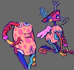 1other ambiguous_gender anus asshole kappi0 kneeling loaltoff no_genitals nonbinary the_amazing_digital_circus zooble_(the_amazing_digital_circus)