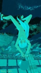 1girls drowning female girl nude redsmmd rooster_teeth rwby solo underwater water_torture weiss_schnee