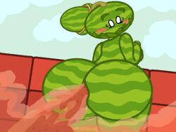 1girls anthro anthrofied anus ass ass_focus blush breasts breasts fart fart_cloud fart_fetish farting female flora_fauna melon-pult_(pvz) plant plant_girl plant_humanoid plantie plants_vs._zombies popcap_games pseudo_scat pussy scat thing1s