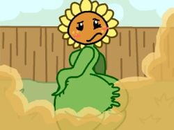 1girls anthro anthrofied ass ass_focus breasts fart fart_cloud fart_fetish farting female flora_fauna plant plant_girl plant_humanoid plantie plants_vs._zombies popcap_games pussy sunflower_(pvz) thing1s