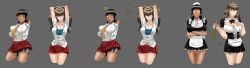 arms_above_head before_and_after black_hair blue_eyes brainwashing breasts brown_eyes brown_hair dark_skin female female_only femsub glowing_eyes hand_on_head huge_breasts hypnosis large_breasts light_skin maid maid_headdress mind_control multiple_girls ongcs123 open_mouth original pendulum school_uniform skirt smile tears tie tongue tongue_out yellow_eyes