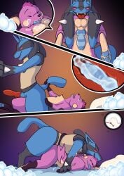 absurd_res ace_(x1gameguy2007) animal_genitalia animal_penis condom cumming_while_penetrating doggy_style empty_eyes empty_scrotum filled_condom forced forced_orgasm from_behind_position generation_1_pokemon generation_4_pokemon hi_res knot lucario male male/male musk nintendo orgasm penile penis_milking pokemon pokemon_(species) raichu riding sex sexual_barrier_device team_rocket training wearing_condom