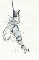 2025 absurd_res ankles_tied anthro asphyxiation blindfold bodily_fluids bondage bondage bound breasts breath_play buttplug crotch_rope curling_tail dildo drop execution female gag hands_tied_behind_back hanged hcrimsonknight hi_res humiliation kobold legs_together muzzle_(object) muzzled nipple_piercing nipples noose nooseplay onomatopoeia piercing plug_(sex_toy) rope rope_around_neck scalie sex_toy side_boob signature solo sound_effects strangling struggling suspension sweat tail text thief traditional_media_(artwork)