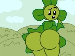 1girls anthro anthrofied ass ass_focus blover_(pvz) breasts female flora_fauna plant plant_girl plant_humanoid plantie plants_vs._zombies plants_vs_zombies popcap_games pussy thing1s