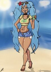beach big_ass blue_eyes blue_hair brazil brazilian brazilian_female brazilian_miku brown_skin curvy curvy_female curvy_figure fame female female_only girl hatsune_miku latina only_female vocaloid