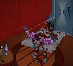 6_toes absurd_res anal anal_beads anal_sex anus blindfold bondage bound bow_ribbon carpet clothing crotch_breasts curtains dildo feet feral feral_only furniture futanari genitals herm heyupyoursjr hi_res intersex kobold legwear lube penetration penis pussy razor_feather restrained ribbons rope scalie sex_toy solo stockings suspension table tapering_penis toes vaginal_penetration