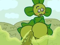 1girls anthro anthrofied ass ass_focus blover_(pvz) breasts fart fart_cloud fart_fetish farting female flora_fauna plant plant_girl plant_humanoid plantie plants_vs._zombies popcap_games pussy scat thing1s
