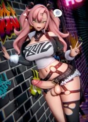 1futa 3d alternate_version_available balls belt belt_buckle big_breasts big_penis black_shorts bottomwear breasts coin crop_top ear_piercing earrings erect_penis erection evekaczmarek exposed_penis futa_only futanari hair hair_ornament hair_ribbon hairclip heart heart_earrings hips huge_breasts koikatsu large_breasts legwear long_hair mole mole_on_balls mole_on_breast mole_on_thigh mole_under_eye motion_lines multicolored_nail_polish multicolored_nails nail_polish nails necklace neckwear nicole_demara peace_sign penis penis_out pink_hair precum precum_drip ribbon short_shorts shorts solo solo_futa speech_bubble thick_thighs thigh_strap thighhighs thighs topwear twintails wide_hips zenless_zone_zero