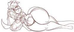 big_ass big_breasts breasts bubble_butt cleavage dewwy(dewwydartz) dewwydarts dewwydartz female furry huge_ass huge_breasts lucario mewtwo naomi_(dewwydartz) pokemon pokemon_(species) tagme thick_thighs wide_hips