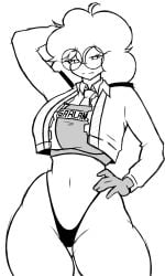 body breasts female garlan haxxar oc sketch traced white zenless_zone_zero