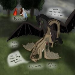 absurd_res anal anal_sex blush bodily_fluids claws cum dragon duo erection feral genital_fluids genitals hair hi_res horn icewing_(wof) lampsformoth male male/male male_penetrated male_penetrating male_penetrating_male moth_(wings_of_fire) mudwing_(wof) mythological_creature mythological_scalie mythology nightwing_(wof) penetration penis sandwing_(wof) scales scalie sex skywing_(wof) tail text tongue wings wings_of_fire