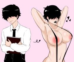 1boy 1femboy before_and_after bimbo femboy gelatomusume goth original shemale sissy solo