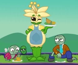 1girls anthro anthrofied ass belly belly_bulge breasts eslpixel fat female female_pred flora_fauna mayflower_(pvz) plant plant_girl plant_humanoid plantie plants_vs._zombies plants_vs_zombies popcap_games pred pussy vore vore_belly weight_gain