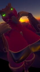 1girls anthro armwear big_breasts bra finger_in_mouth kroxigor kroxigor_(vulgarvictor) looking_at_viewer necklace open_mouth reptile scalie sloppydragons solo tagme thighhighs tongue tongue_out tooth_necklace vrchat warhammer_(franchise) warhammer_fantasy