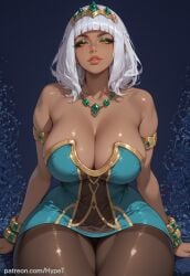 ai_generated alternate_version_at_source dark-skinned_female dark_skin female hypet league_of_legends medium_breasts qiyana_yunalai sitting solo tagme thick thick_legs thick_thighs thighs video_game_character video_games white_hair