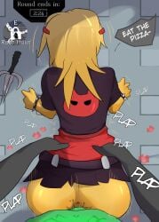 1boy 1girls 1x1x1x1 1x1x1x1_(forsaken) anus ass ass_focus clothed clothing doggy_style elliot_(forsaken) english_text forsaken_(roblox) functionally_nude game_ui no_panties onomatopoeia pov rape raped_female roblox roblox_game robloxian scenecore_elliot sex shadoka_ut_(artist) skirt tagme text text_box text_bubble time_display trans_woman_(lore) yellow_skin zavie_(forsaken)