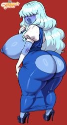 areola ass big_breasts big_butt breasts cartoon_network coldarsenal crystal_thots erect_nipples female gem_(species) huge_breasts huge_butt nipples sapphire_(steven_universe) solo steven_universe