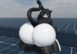 1girls 2025 3d 3d_(artwork) 3d_model baseplate bubble_ass bubble_butt cat_ears cat_tail catgirl dumptruck_ass fat_ass female huge_ass lilla_(trippinguy) oc original_character rear_view roblox roblox_avatar robloxian round_ass round_butt source_request tagme trippinguy uncomfortable white_body